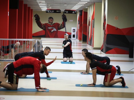 Раскатка «Авангарда» перед матчем с «Автомобилистом»