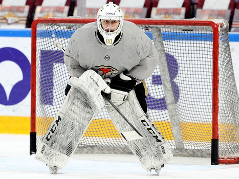 Тренировка «Авангарда» перед пятым матчем серии в Магнитогорске
