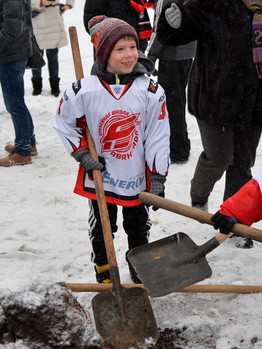 Открытие аллеи, посвященной 65-летию омского хоккея