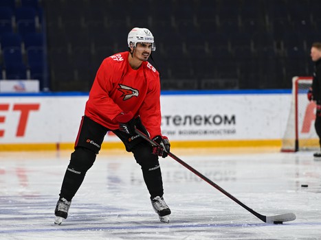 Раскатка «Авангарда» перед матчем в Уфе