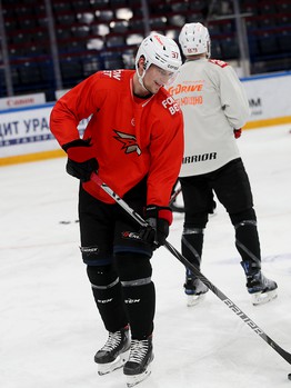 Тренировка «Авангарда» перед четвёртым матчем серии с «Металлургом»