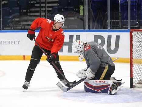 Раскатка «Авангарда» перед выездным матчем с московским «Динамо»