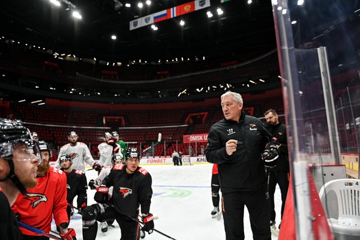 Раскатка «Авангарда» перед матчем с московским «Динамо»