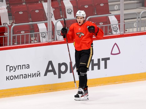 Раскатка «Авангарда» перед матчем в Челябинске