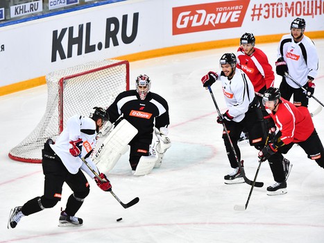 Раскатка "Авангарда" перед матчем с "Барысом"