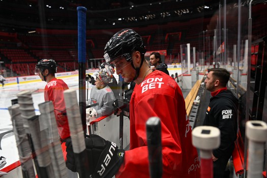 Тренировка «Авангарда» перед матчем с «Амуром»