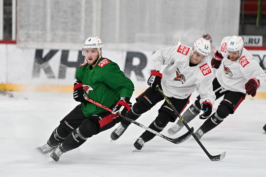 Тренировка «Авангарда» перед матчем в Екатеринбурге