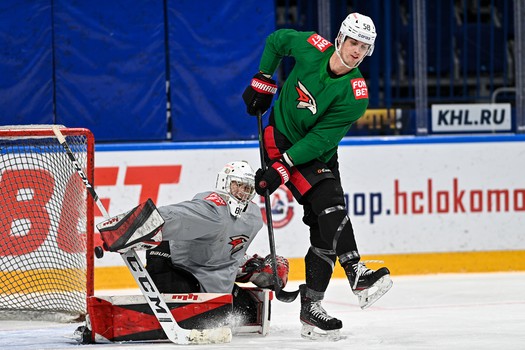 Раскатка «Авангарда» перед матчем в Ярославле