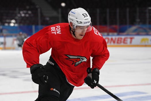 Тренировка «Авангарда» перед матчем в Магнитогорске