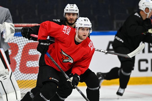 Тренировка «Авангарда» перед матчем в Уфе