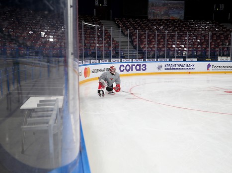 Тренировка «Авангарда» перед шестым матчем серии с «Металлургом»