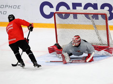 Раскатка «Авангарда» перед матчем с «Металлургом»