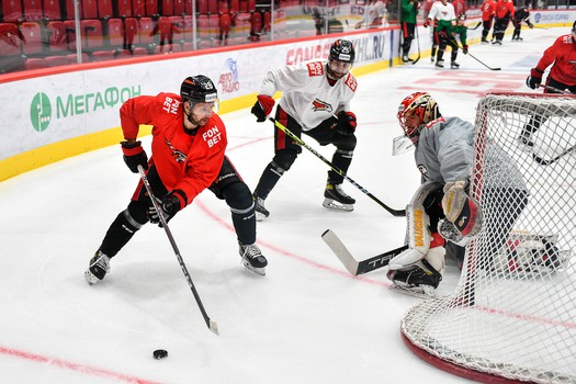 Тренировка «Авангарда» перед матчем с «Адмиралом»