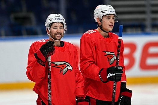 Раскатка «Авангарда» перед матчем в Ярославле