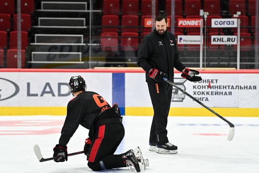 Раскатка «Авангарда» перед матчем с «Салаватом Юлаевым»