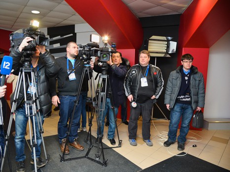 Открытая тренировка "Авангарда" для СМИ перед стартом плей-офф