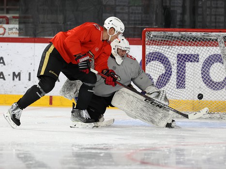 Тренировка «Авангарда» перед матчем в Екатеринбурге