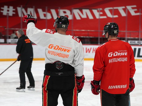 Раскатка «Авангарда» перед матчем с «Барысом»