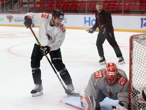 Тренировка «Авангарда» перед матчем с «Салаватом Юлаевым»