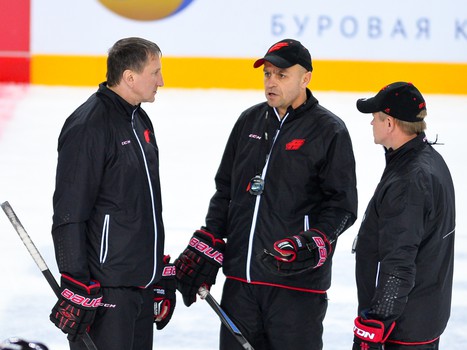 Раскатка "Авангарда" перед матчем с "Сибирью"