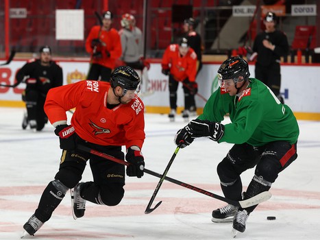 Раскатка «Авангарда» перед матчем с «Металлургом»