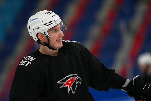 Тренировка «Авангарда» перед матчем в Нижнекамске