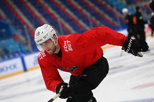 Тренировка «Авангарда» перед матчем в Нижнекамске