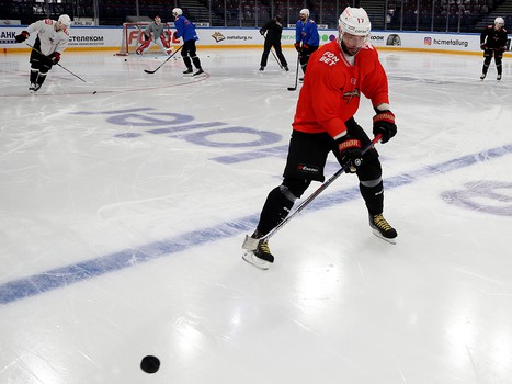 Тренировка «Авангарда» перед четвёртым матчем серии с «Металлургом»