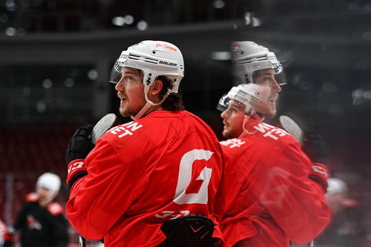 Раскатка «Авангарда» перед матчем в Челябинске