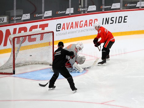 Тренировка «Авангарда» перед вылетом в Череповец