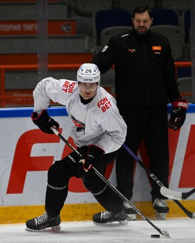 Тренировка «Авангарда» перед матчем в Хабаровске