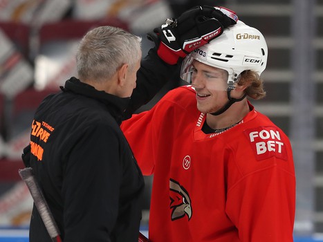 Тренировка «Авангарда» перед первым матчем серии в Магнитогорске