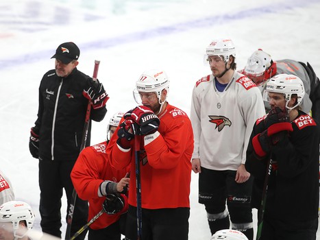 Тренировка «Авангарда» перед матчем в Екатеринбурге