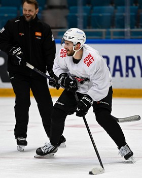 Тренировка «Авангарда» перед матчем в Астане