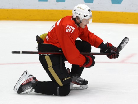 Тренировка «Авангарда» перед матчем в Новосибирске