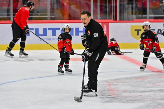 Тренировка воспитанников Хоккейной Академии «Авангард» 2019 года рождения на G-Drive Арене