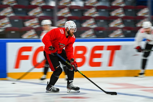 Раскатка «Авангарда» перед матчем в Магнитогорске