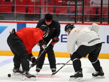 Раскатка «Авангарда» перед матчем с «Витязем»