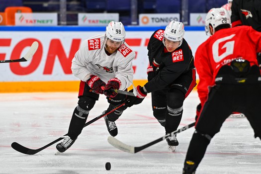 Тренировка «Авангарда» перед матчем в Казани