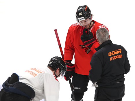 Раскатка «Авангарда» перед матчем с «Металлургом»