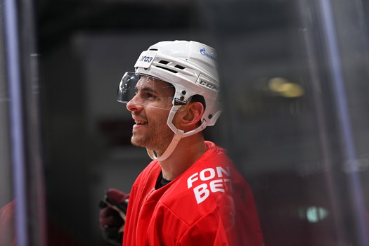 Раскатка «Авангарда» перед матчем в Челябинске