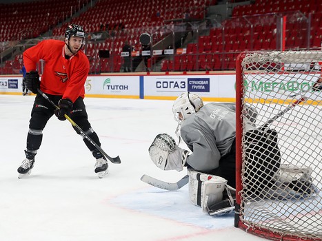 Раскатка «Авангарда» перед матчем с «Адмиралом»