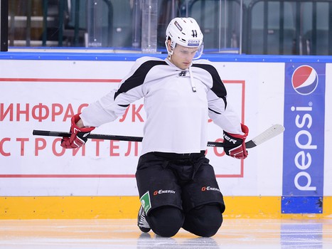 Раскатка "Авангарда" в Санкт-Петербурге перед матчем против СКА