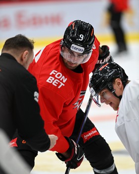 Раскатка «Авангарда» перед матчем с «Нефтехимиком»