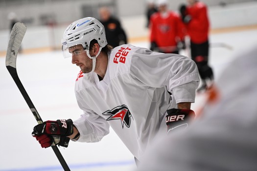 Тренировка «Авангарда» перед матчем в Казани