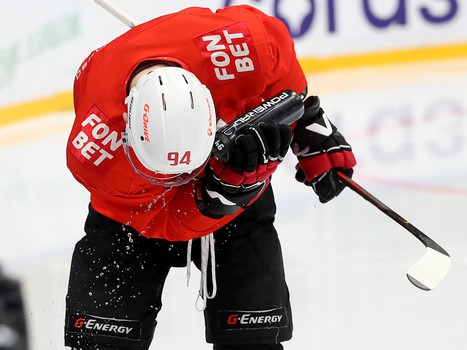 Тренировка «Авангарда» перед матчем в Уфе