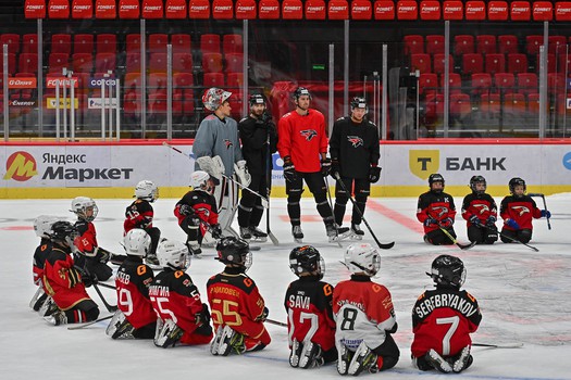 Тренировка воспитанников Хоккейной Академии «Авангард» 2019 года рождения на G-Drive Арене