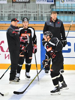 Раскатка "Авангарда" перед матчем с ХК "Сочи"