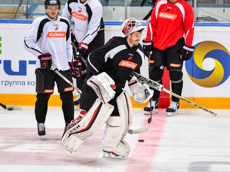 Раскатка "Авангарда" перед матчем с рижским "Динамо"