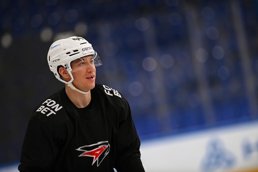 Тренировка «Авангарда» перед матчем в Нижнекамске